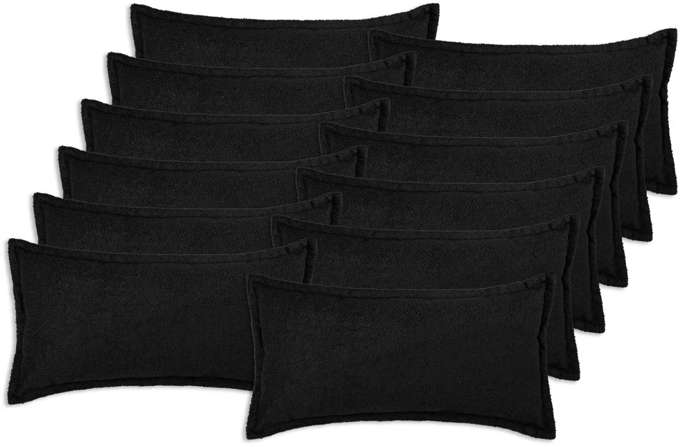 Pagalvėlės užvalkalas 12 pcs HOUTEN Juoda 40 x 80 cm Bouclé
