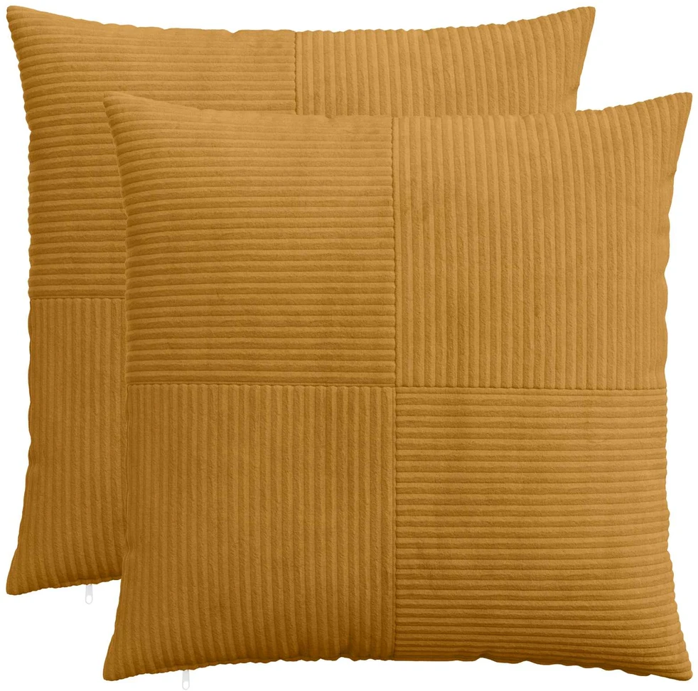 Pagalvėlės užvalkalas 2 pcs ALMELO Geltona 60 x 60 cm mančester