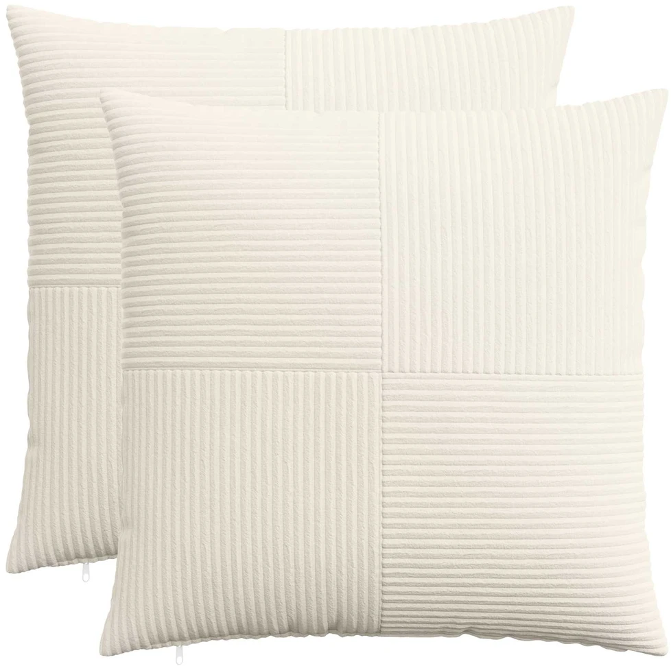 Pagalvėlės užvalkalas 2 pcs ALMELO Kreminė 55 x 55 cm mančester