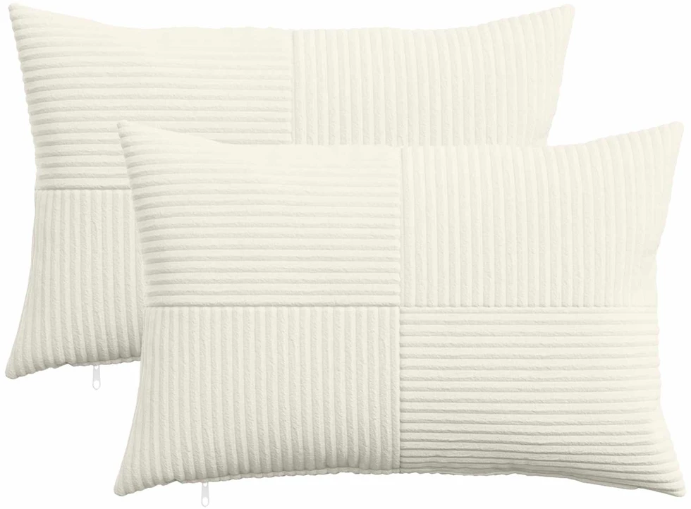 Pagalvėlės užvalkalas 2 pcs ALMELO Kreminė 50 x 80 cm mančester