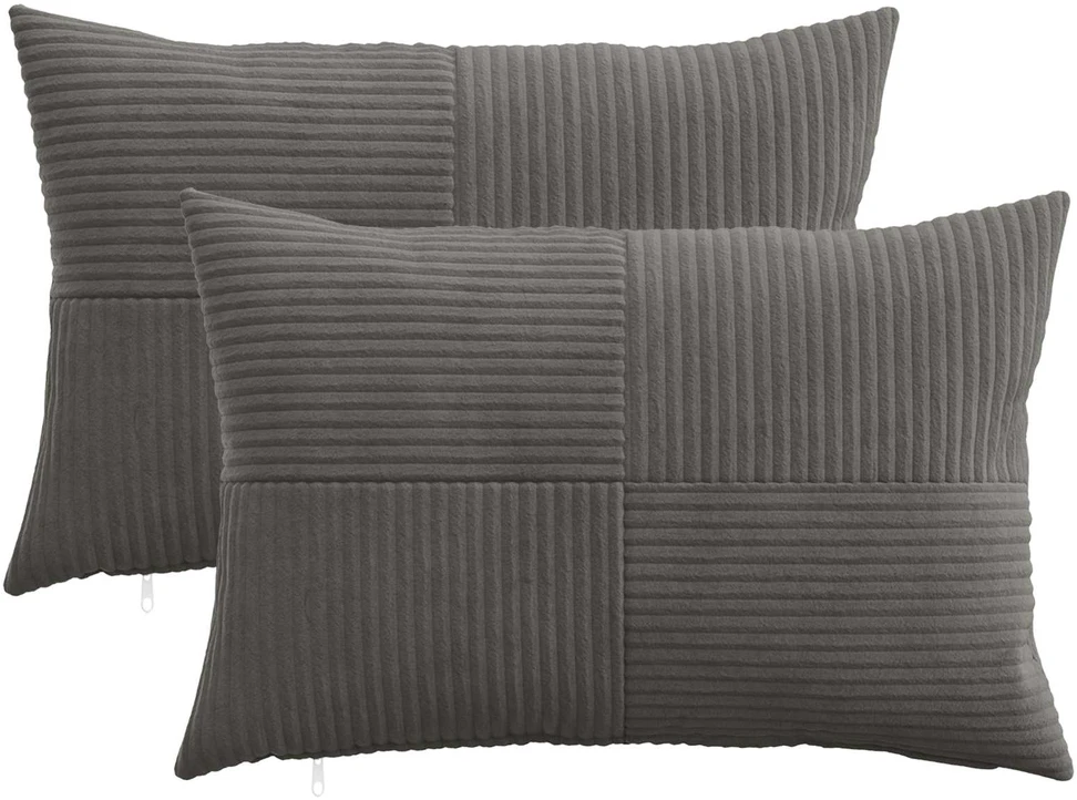 Pagalvėlės užvalkalas 2 pcs ALMELO Tamsiai pilka 50 x 80 cm