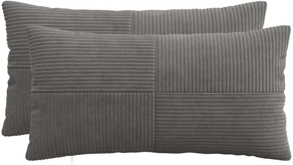 Pagalvėlės užvalkalas 2 pcs ALMELO Tamsiai pilka 40 x 80 cm