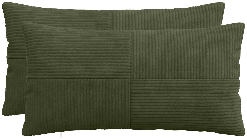 Pagalvėlės užvalkalas 2 pcs ALMELO Žalia 40 x 80 cm mančester