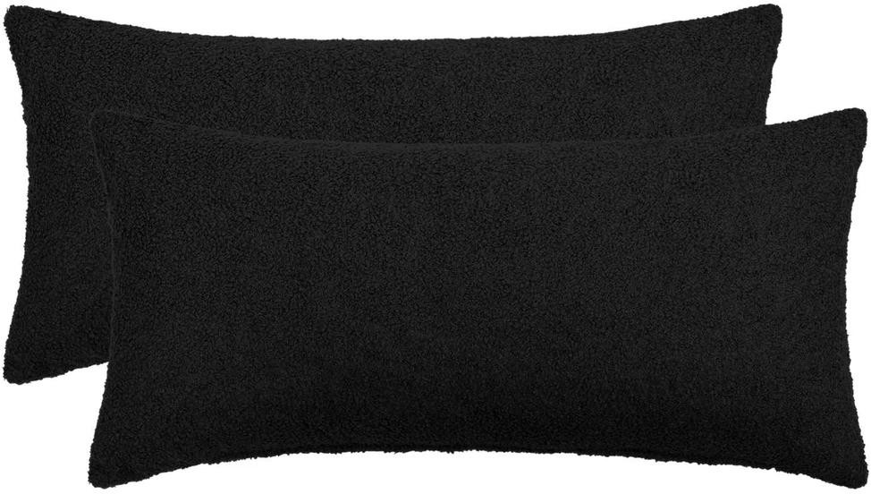 Pagalvėlės užvalkalas 2 pcs HEERLEN Juoda 40 x 70 cm Bouclé