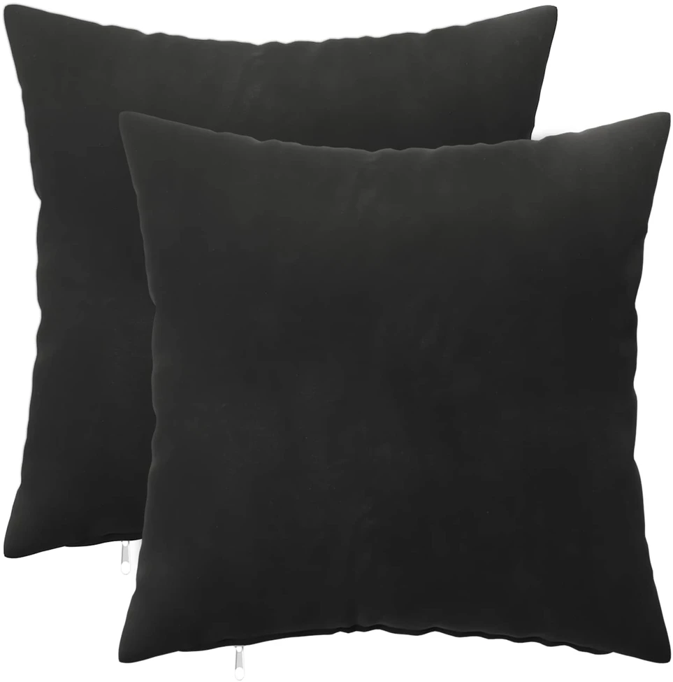 Pagalvėlės užvalkalas 2 pcs HEERLEN Juoda 40 x 40 cm Aksomas