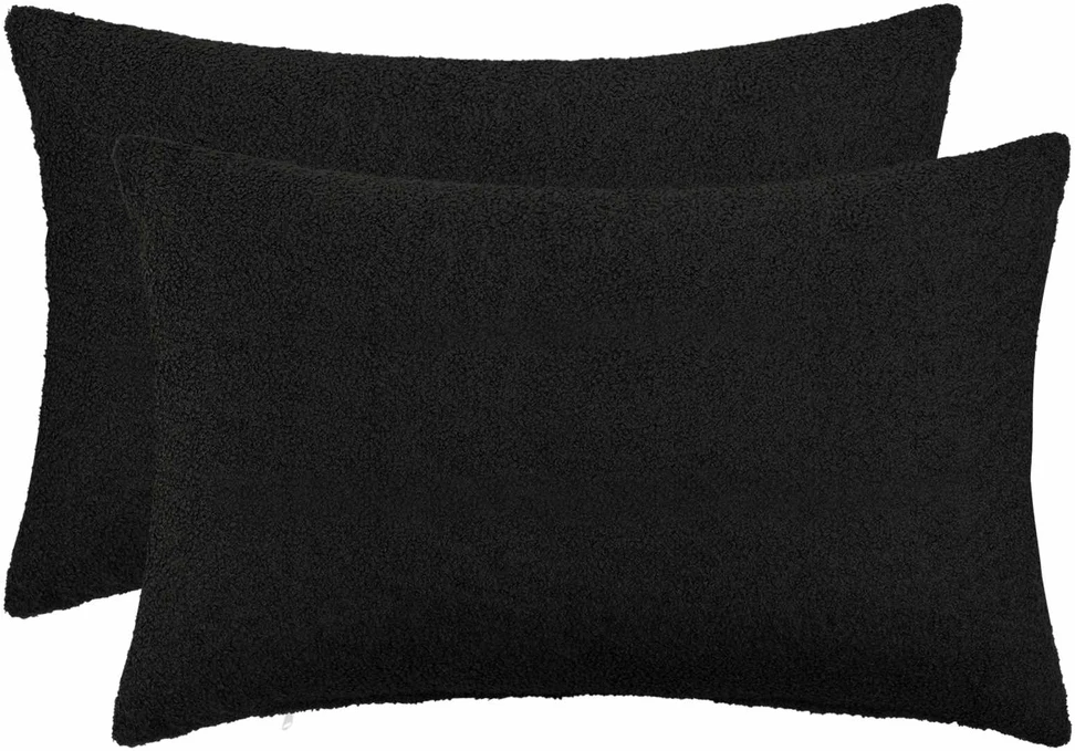Pagalvėlės užvalkalas 2 pcs HEERLEN Juoda 50 x 75 cm Bouclé