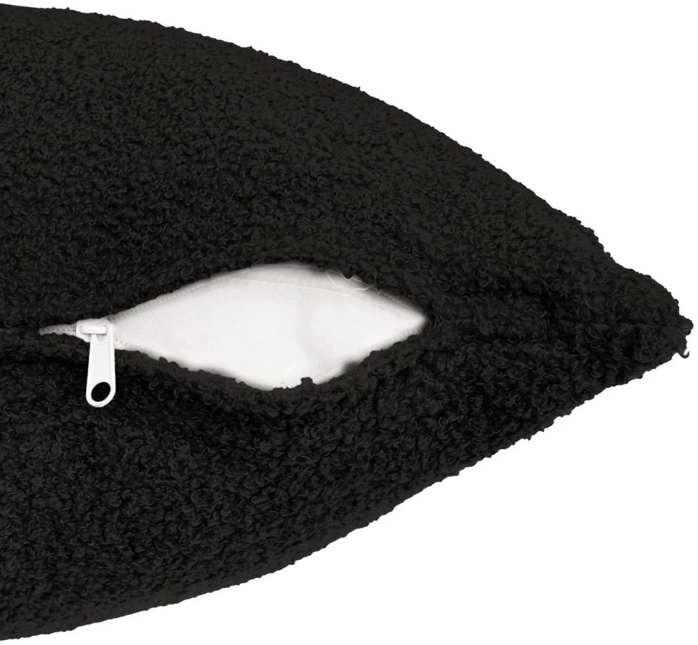 Pagalvėlės užvalkalas 2 pcs HEERLEN Juoda 50 x 80 cm Bouclé