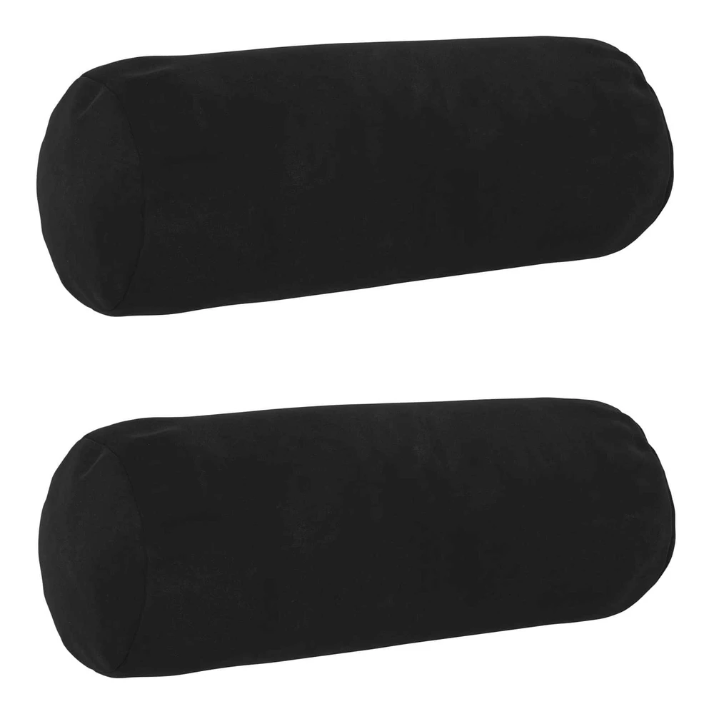 Pagalvėlės užvalkalas 2 pcs HEERLEN Juoda Ø 15 x 40 cm Aksomas
