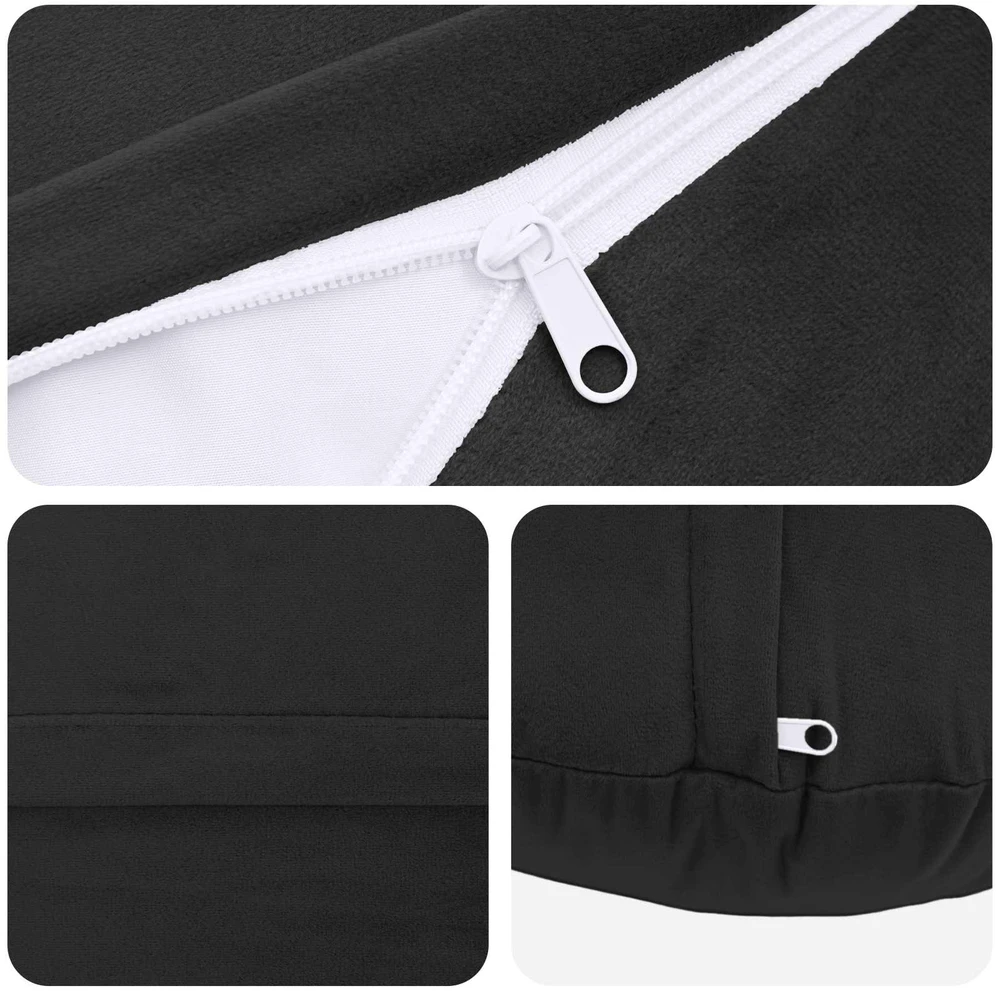 Pagalvėlės užvalkalas 2 pcs HEERLEN Juoda Ø 50 cm Aksomas