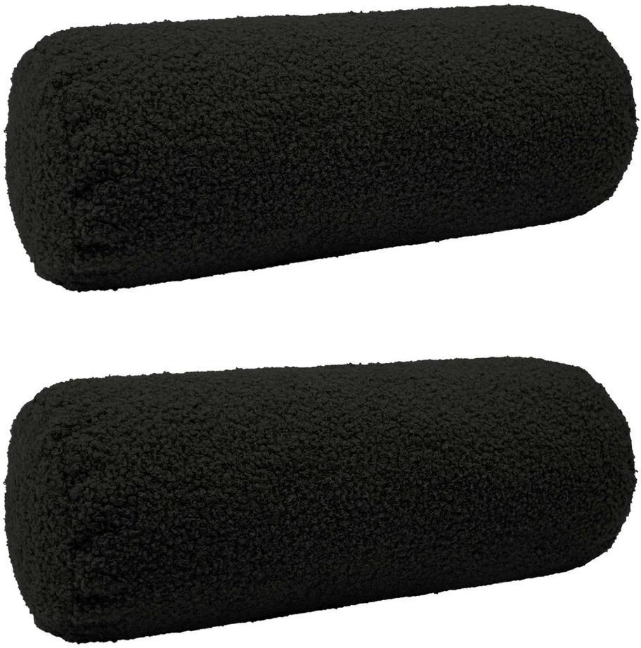 Pagalvėlės užvalkalas 2 pcs HEERLEN Juoda Ø 15 x 40 cm Bouclé