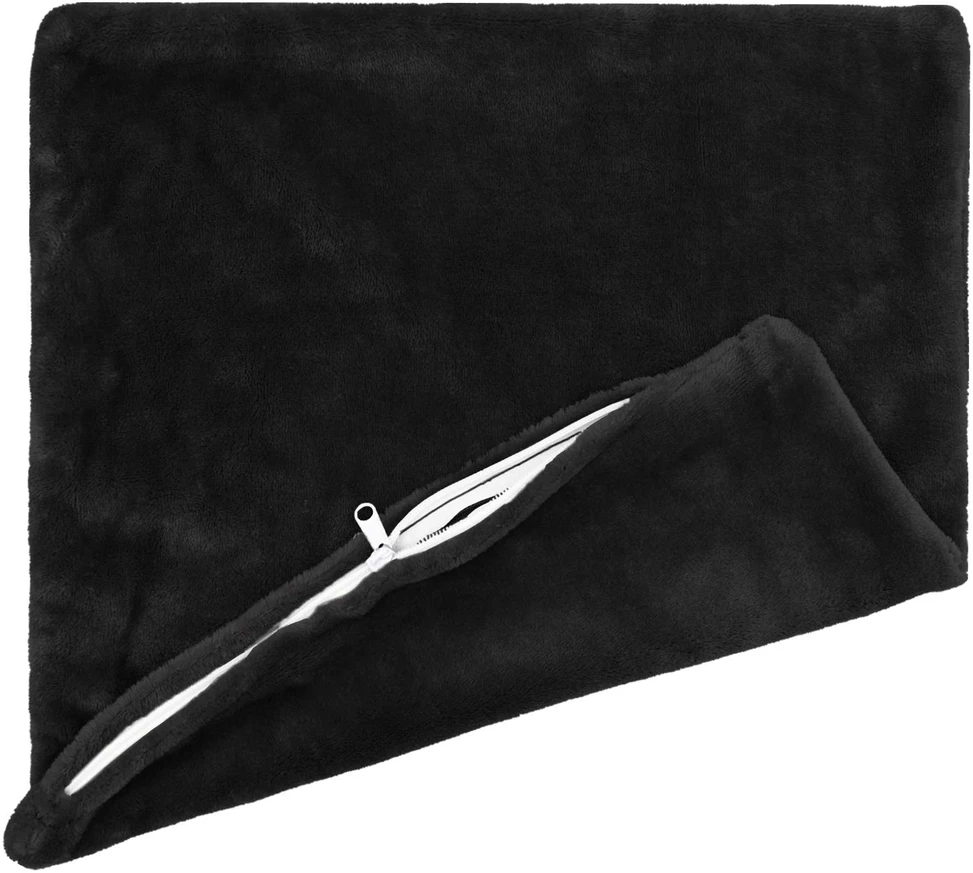 Pagalvėlės užvalkalas 2 pcs HEERLEN Juoda 40 x 40 cm Flanelė