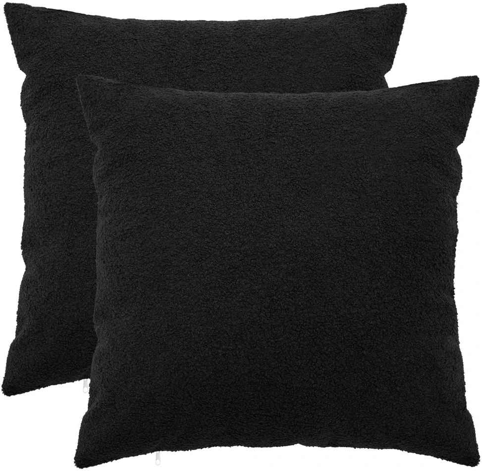 Pagalvėlės užvalkalas 2 pcs HEERLEN Juoda 80 x 80 cm Bouclé