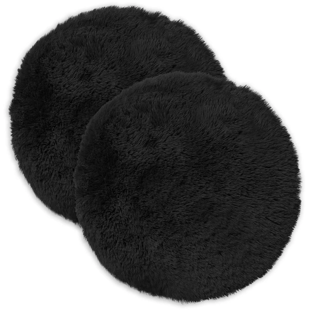 Pagalvėlės užvalkalas 2 pcs HEERLEN Juoda Ø 30 cm PV pūkinis