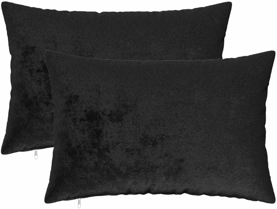 Pagalvėlės užvalkalas 2 pcs HEERLEN Juoda 50 x 70 cm Flanelė