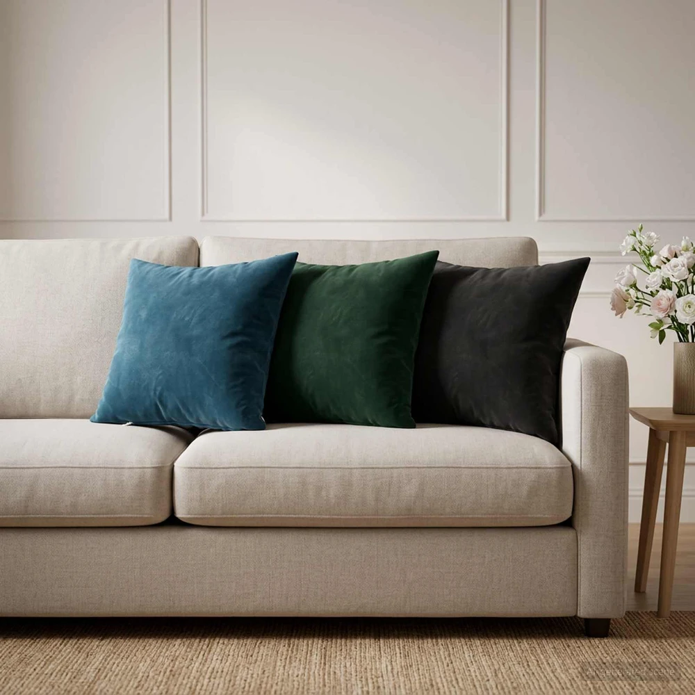Pagalvėlės užvalkalas 2 pcs HEERLEN Juoda 40 x 40 cm Aksomas
