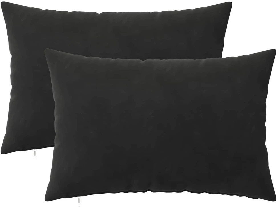 Pagalvėlės užvalkalas 2 pcs HEERLEN Juoda 30 x 50 cm Aksomas