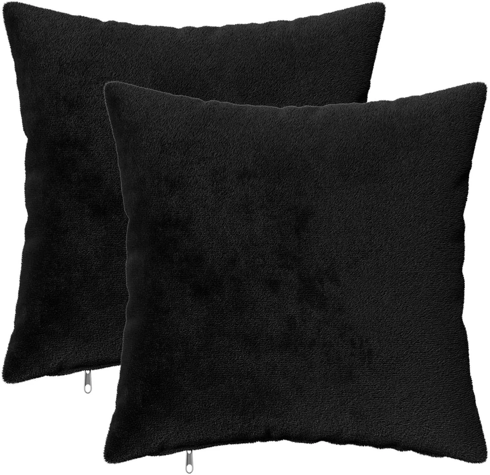 Pagalvėlės užvalkalas 2 pcs HEERLEN Juoda 40 x 40 cm Flanelė