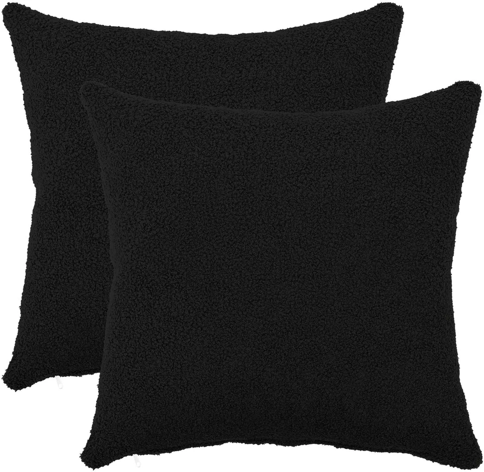 Pagalvėlės užvalkalas 2 pcs HEERLEN Juoda 35 x 35 cm Bouclé