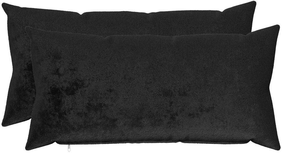 Pagalvėlės užvalkalas 2 pcs HEERLEN Juoda 40 x 80 cm Flanelė