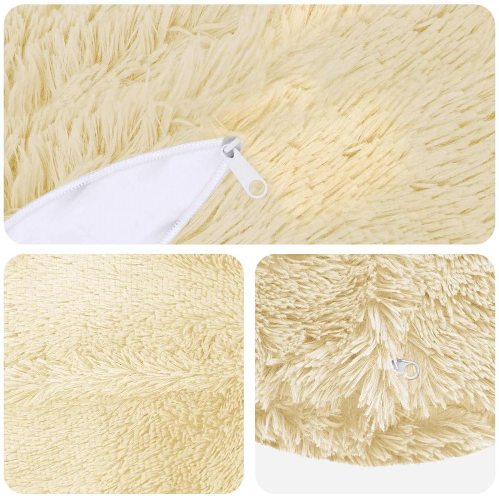Pagalvėlės užvalkalas 2 pcs HEERLEN Kreminė Ø 50 cm PV pūkinis