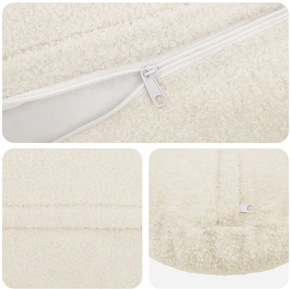Pagalvėlės užvalkalas 2 pcs HEERLEN Kreminė Ø 60 cm Bouclé