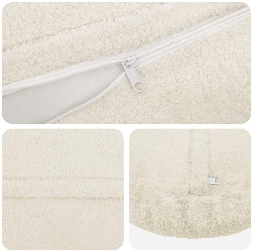 Pagalvėlės užvalkalas 2 pcs HEERLEN Kreminė Ø 60 cm Bouclé