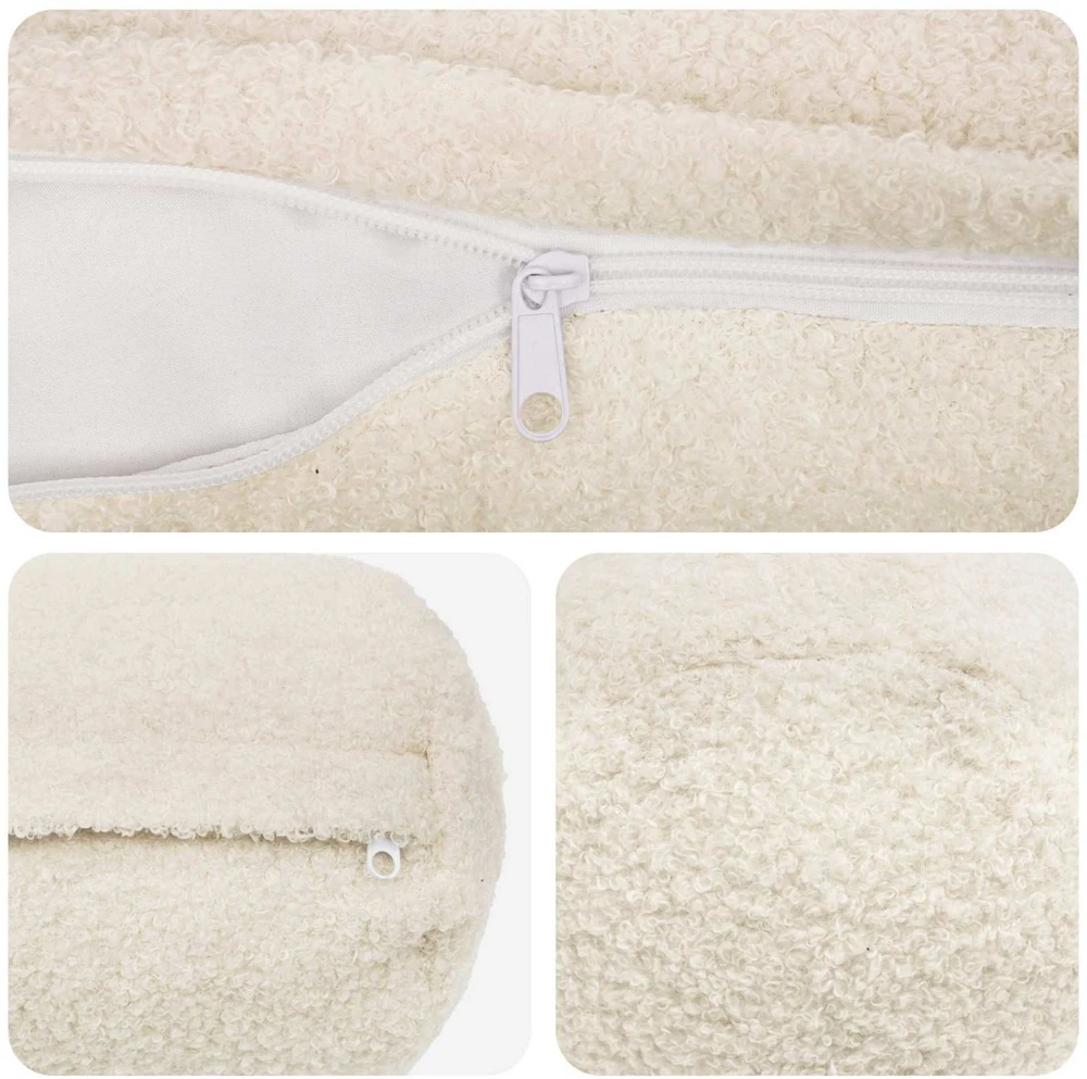 Pagalvėlės užvalkalas 2 pcs HEERLEN Kreminė Ø 15 x 40 cm Bouclé