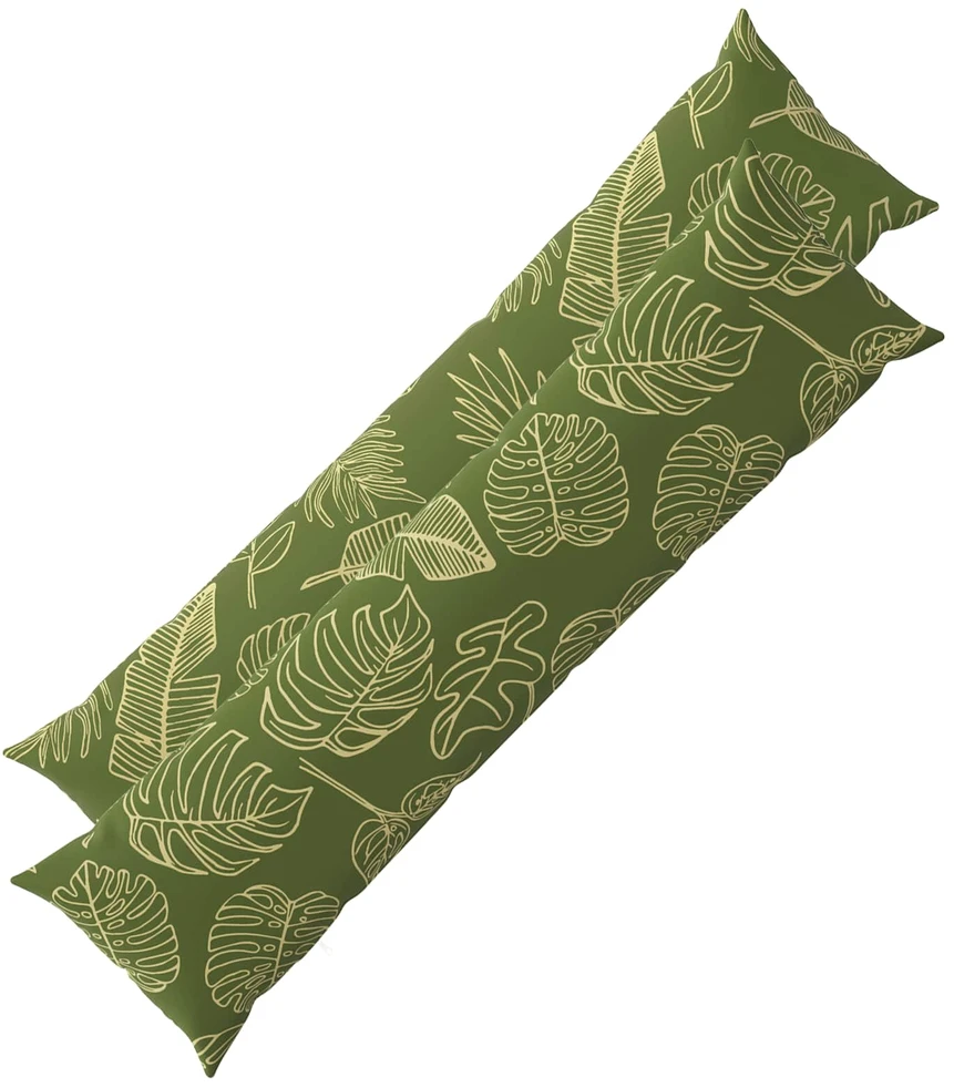 Pagalvėlės užvalkalas 2 pcs HEERLEN Lapų dizainas 40 x 145 cm