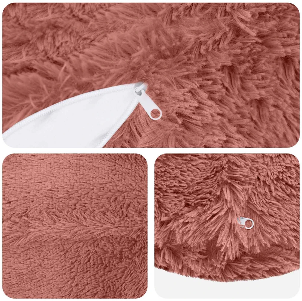 Pagalvėlės užvalkalas 2 pcs HEERLEN Rožinė Ø 50 cm PV pūkinis