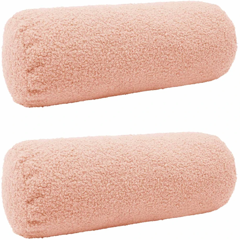 Pagalvėlės užvalkalas 2 pcs HEERLEN Rožinė Ø 15 x 40 cm Bouclé