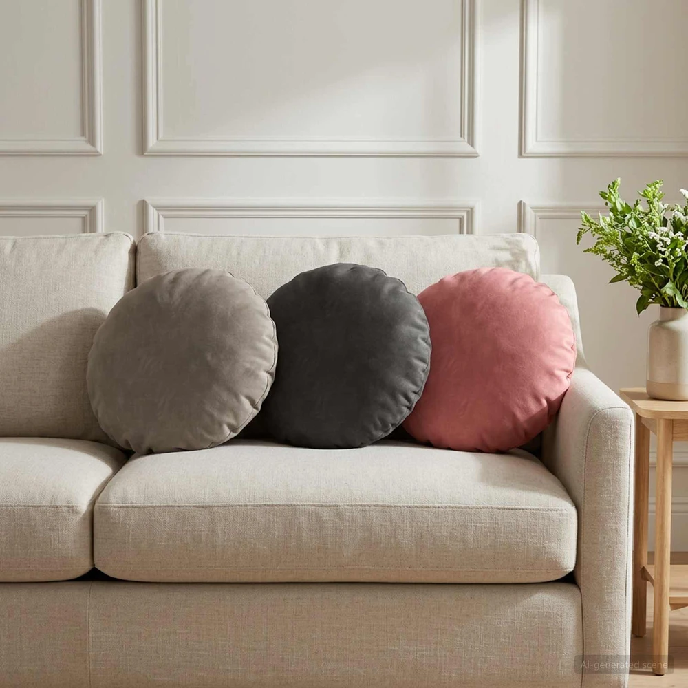 Pagalvėlės užvalkalas 2 pcs HEERLEN Rožinė Ø 40 cm Aksomas