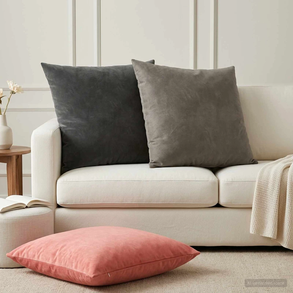 Pagalvėlės užvalkalas 2 pcs HEERLEN Rožinė 65 x 65 cm Aksomas