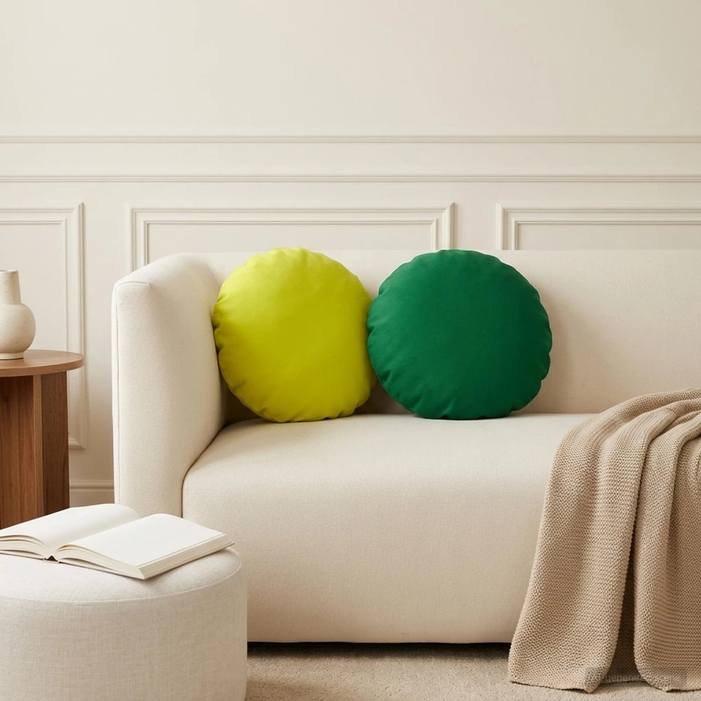 Pagalvėlės užvalkalas 2 pcs HEERLEN Ryškiai žalia Ø 30 cm