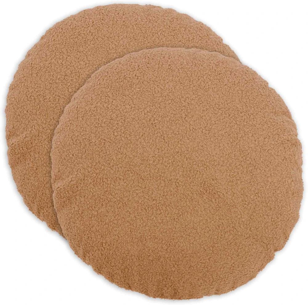 Pagalvėlės užvalkalas 2 pcs HEERLEN Smėlio Ø 60 cm Bouclé
