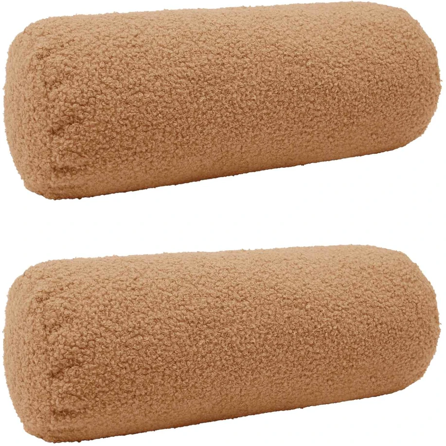Pagalvėlės užvalkalas 2 pcs HEERLEN Smėlio Ø 15 x 40 cm Bouclé