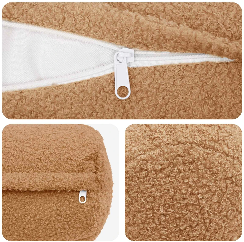 Pagalvėlės užvalkalas 2 pcs HEERLEN Smėlio Ø 15 x 40 cm Bouclé