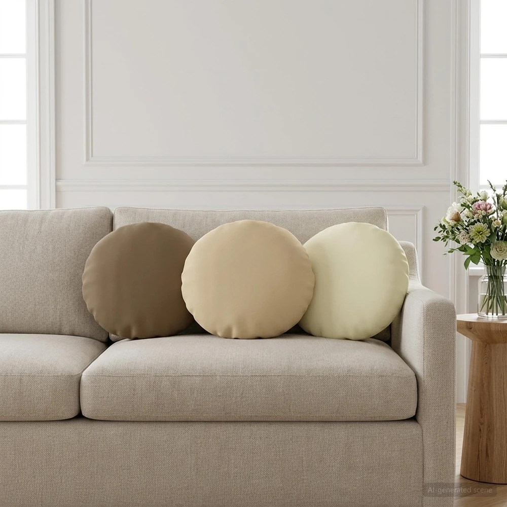Pagalvėlės užvalkalas 2 pcs HEERLEN Smėlio Ø 40 cm Poliesteris