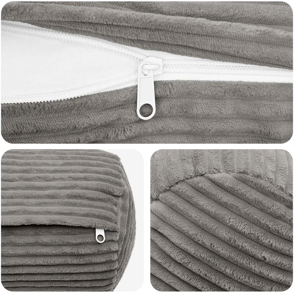 Pagalvėlės užvalkalas 2 pcs HEERLEN Šviesiai pilka Ø 15 x 40 cm