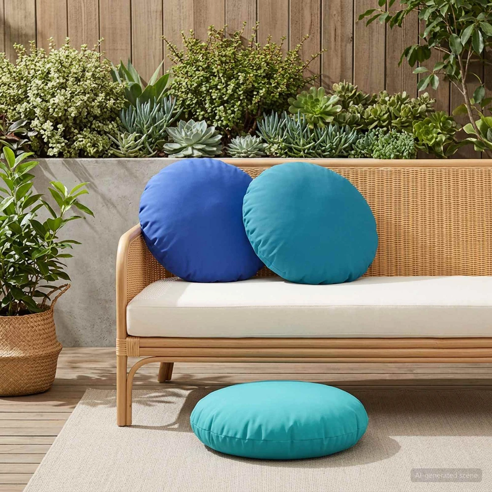 Pagalvėlės užvalkalas 2 pcs HEERLEN Šviesiai mėlyna Ø 60 cm
