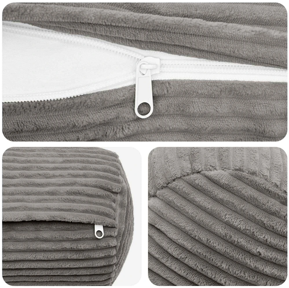 Pagalvėlės užvalkalas 2 pcs HEERLEN Šviesiai pilka Ø 15 x 40 cm
