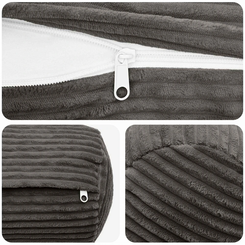 Pagalvėlės užvalkalas 2 pcs HEERLEN Tamsiai pilka Ø 15 x 40 cm