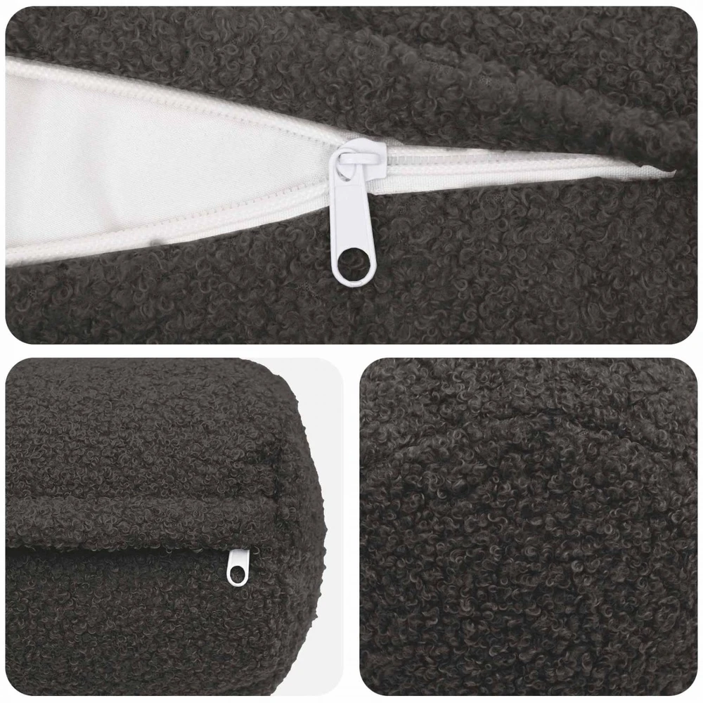 Pagalvėlės užvalkalas 2 pcs HEERLEN Tamsiai pilka Ø 15 x 40 cm
