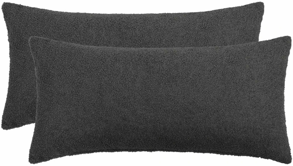 Pagalvėlės užvalkalas 2 pcs HEERLEN Tamsiai pilka 40 x 80 cm