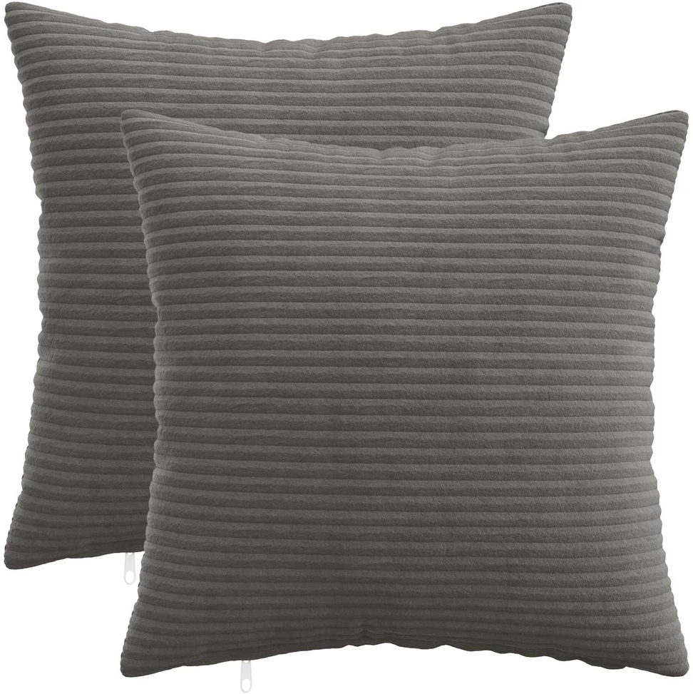 Pagalvėlės užvalkalas 2 pcs HEERLEN Tamsiai pilka 40 x 40 cm