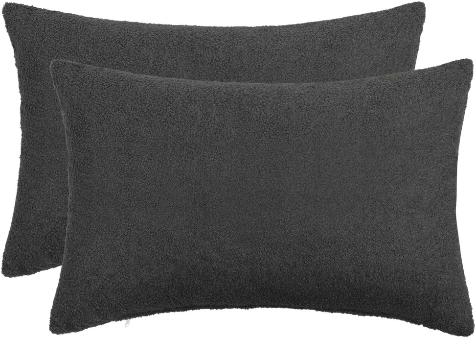 Pagalvėlės užvalkalas 2 pcs HEERLEN Tamsiai pilka 50 x 75 cm
