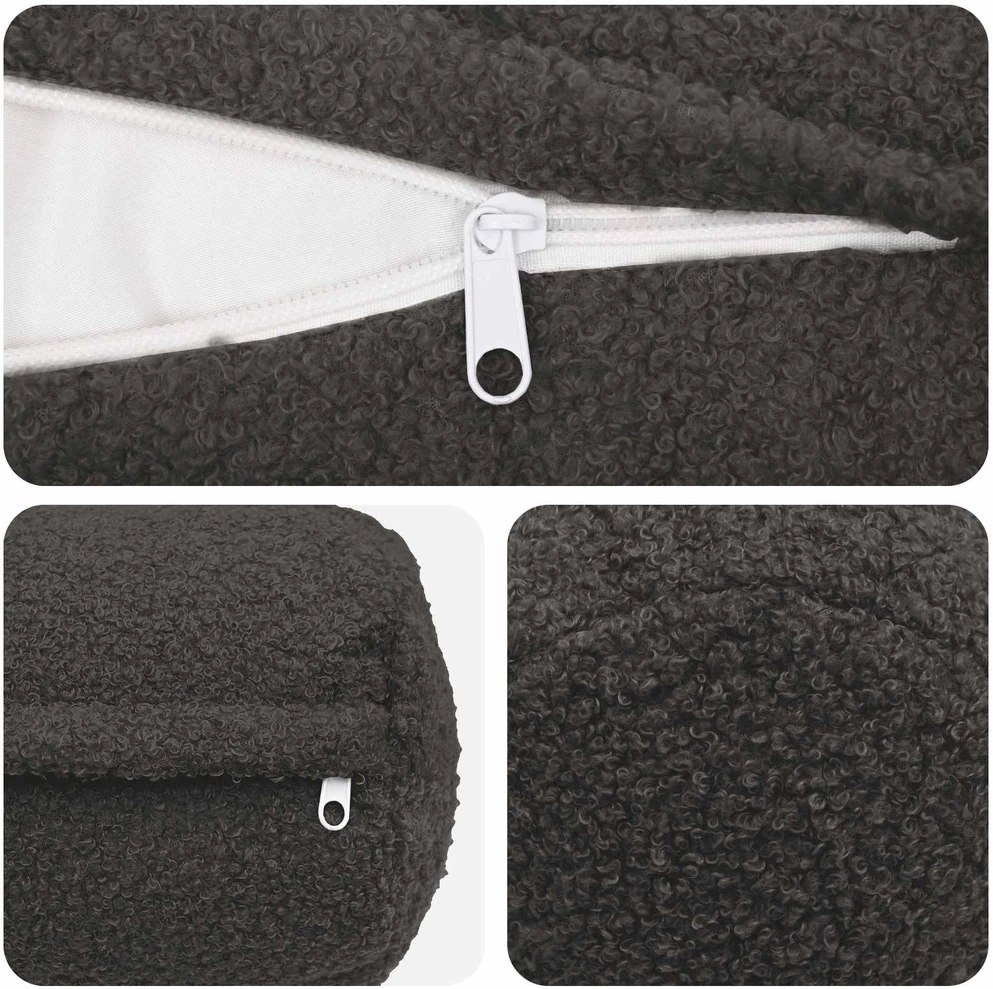 Pagalvėlės užvalkalas 2 pcs HEERLEN Tamsiai pilka Ø 15 x 40 cm