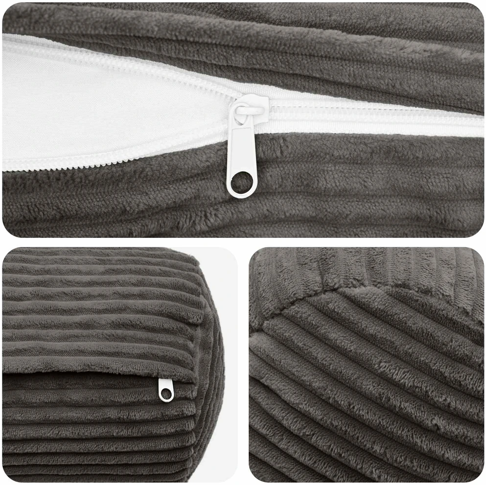 Pagalvėlės užvalkalas 2 pcs HEERLEN Tamsiai pilka Ø 15 x 40 cm