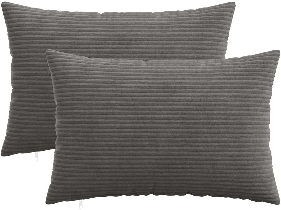 Pagalvėlės užvalkalas 2 pcs HEERLEN Tamsiai pilka 50 x 70 cm
