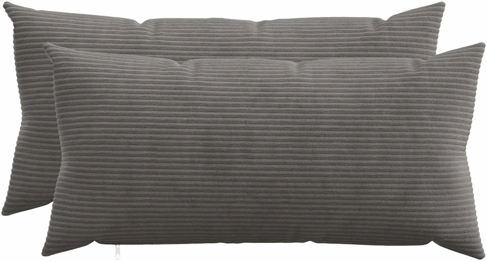 Pagalvėlės užvalkalas 2 pcs HEERLEN Tamsiai pilka 40 x 70 cm