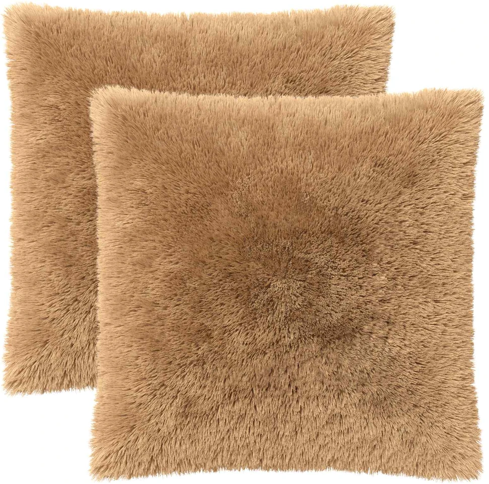 Pagalvėlės užvalkalas 2 pcs HEERLEN Taupe 60 x 60 cm PV pūkinis